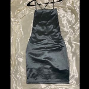 Silver spaghetti strap dress